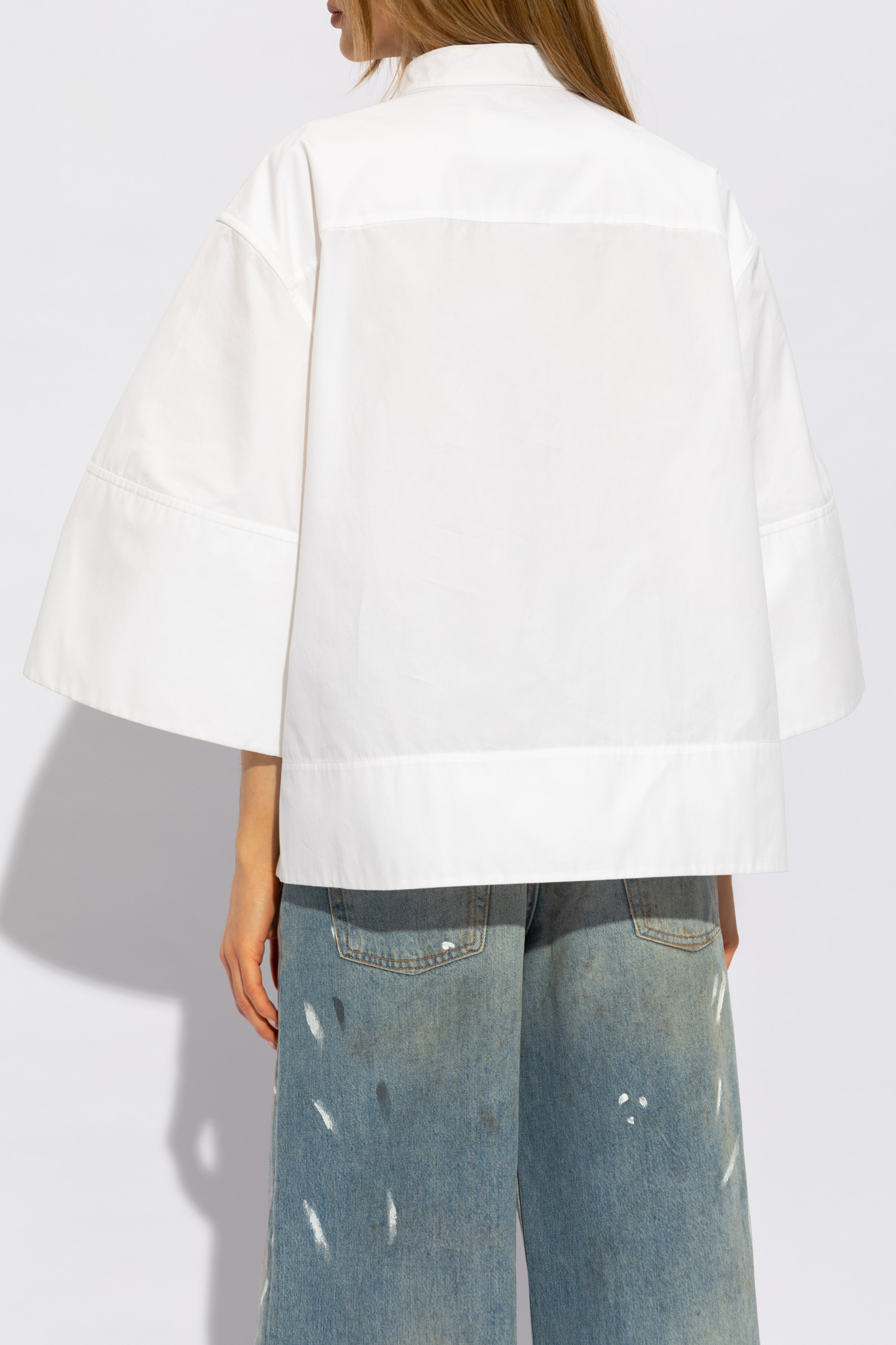 Jil Sander openwork polo jumper - VbjdevelopmentsShops Indonesia - White  Short - sleeved shirt JIL SANDER